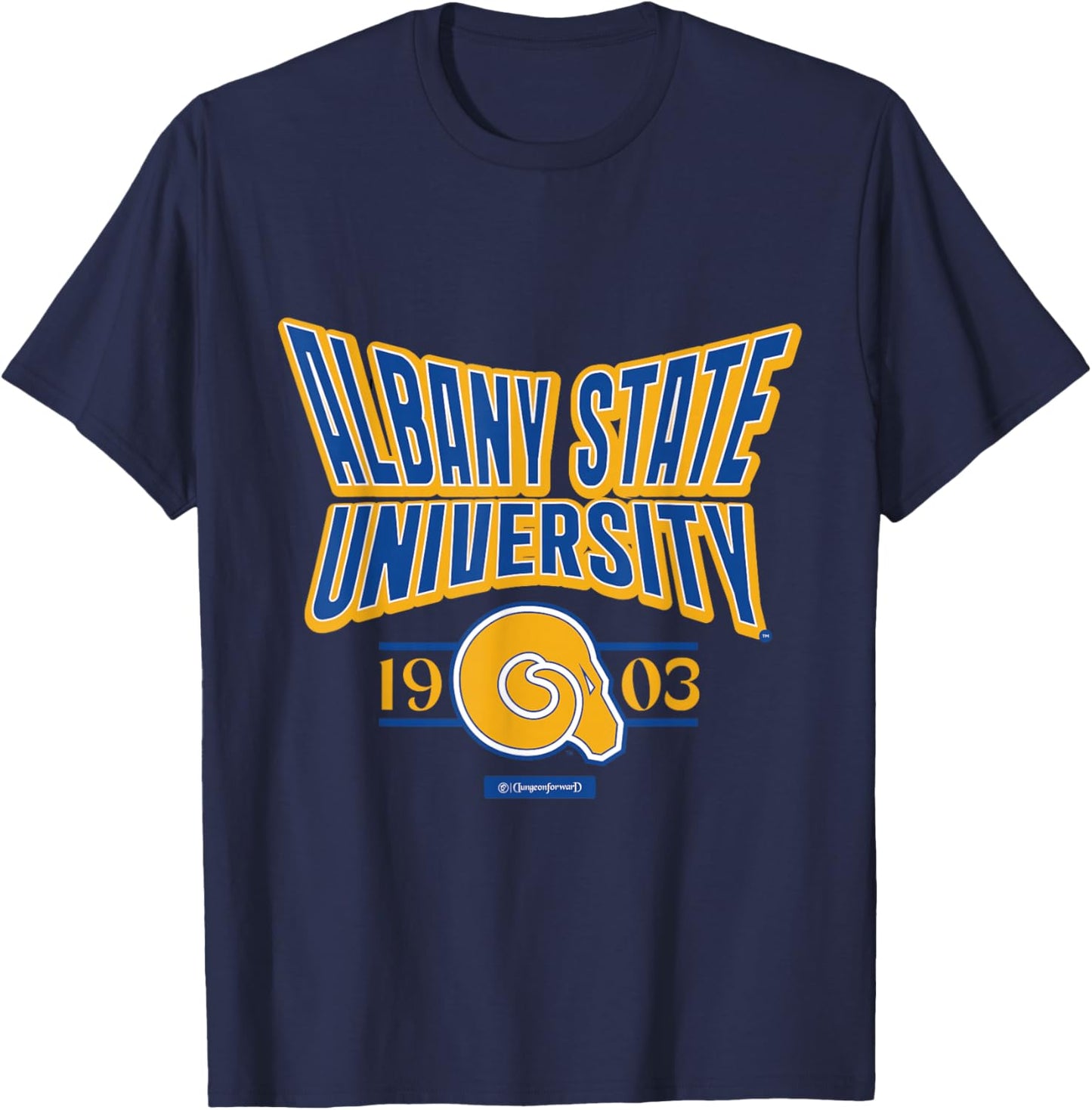 Albany State University Stretch Emblem HBCU T-Shirt - T-Shirt | Navy