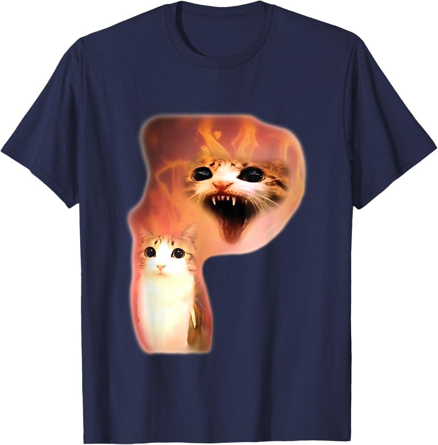 Funny meowl Meme, cat owl Meme brainrot gen Alpha Meme T-Shirt - T-Shirt | Navy