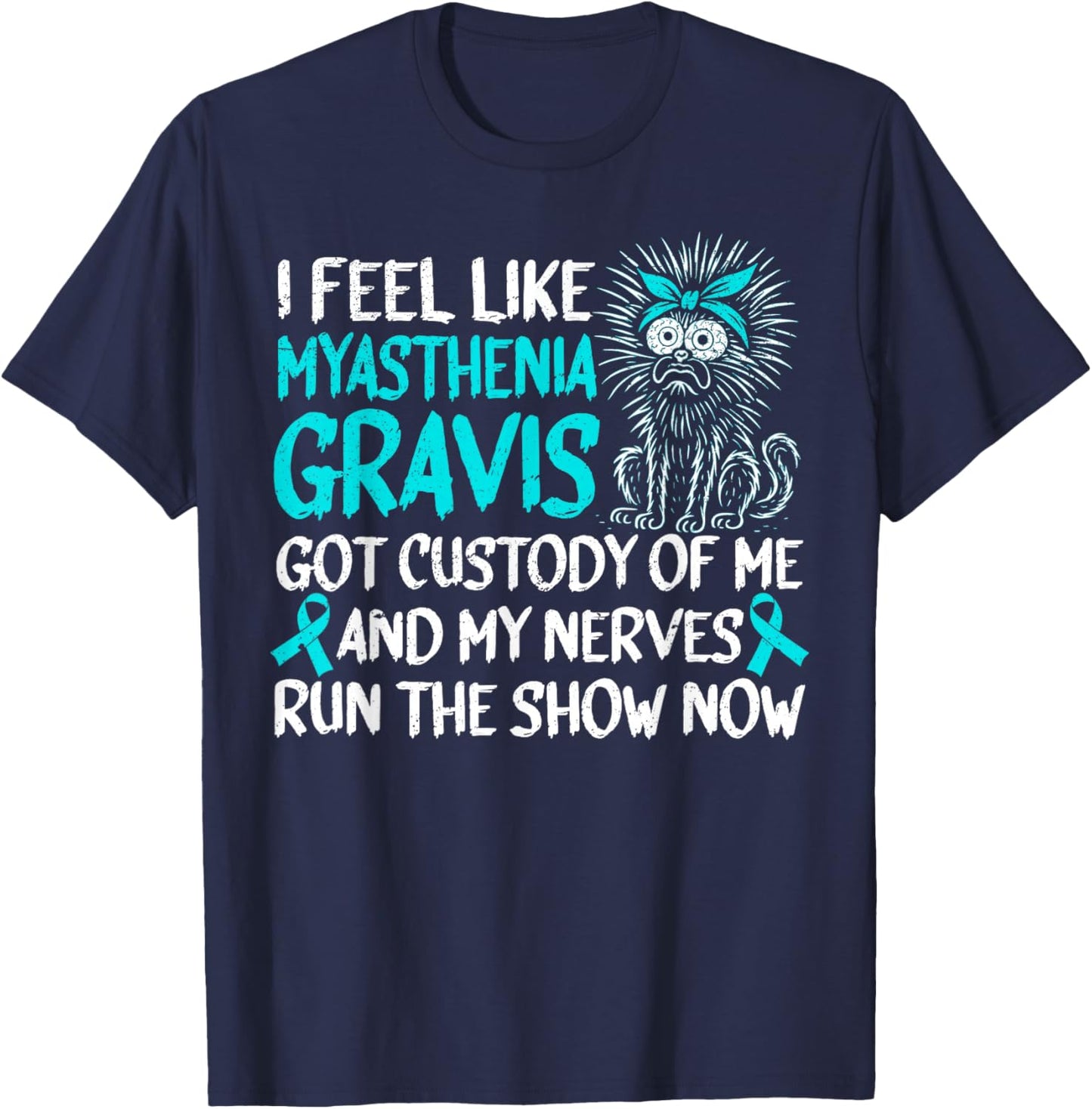 Funny Myasthenia Gravis Warrior T-Shirt - T-Shirt | Navy