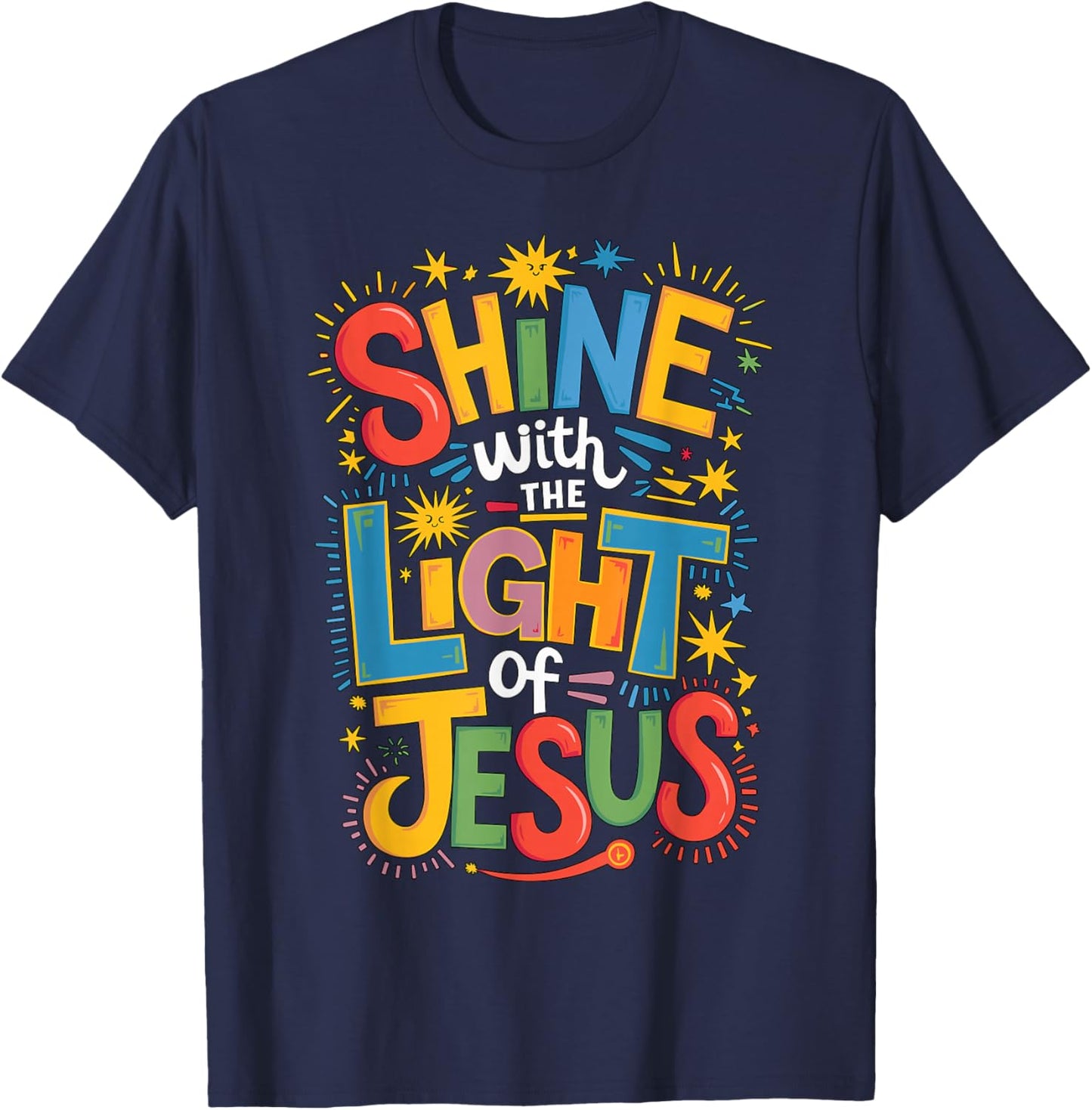Shine with The Light of Jesus T-Shirt - T-Shirt | Navy