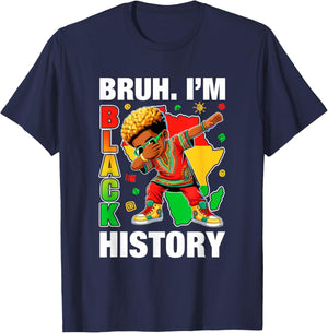 I Am Black History Dabbing Afro Men Boy Black History Month T-Shirt - T-Shirt | Navy
