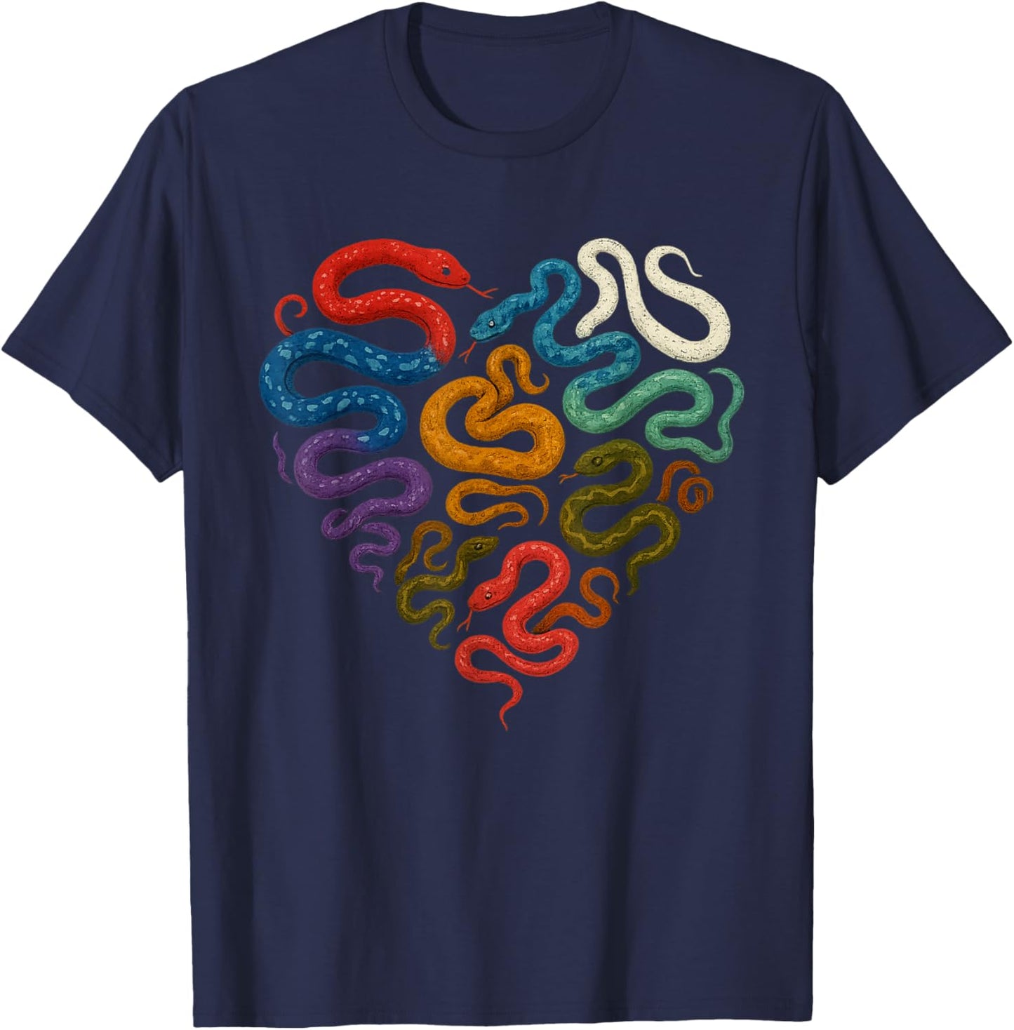Wild Animal Reptile Valentines Day Predator Heart Snake T-Shirt - T-Shirt | Navy