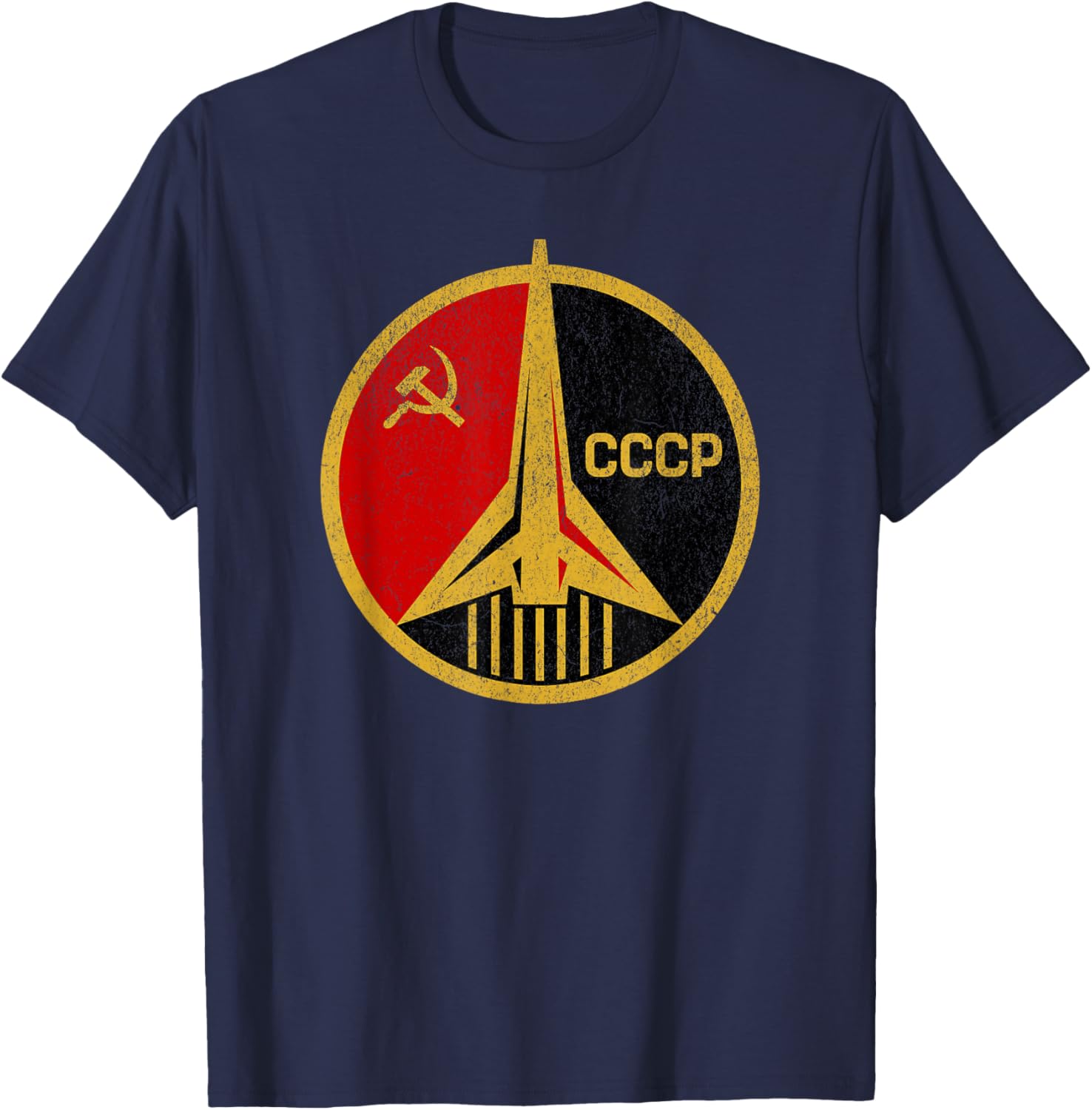 Retro Vintage USSR Space Program CCCP Proud Russia T-Shirt - T-Shirt | Navy