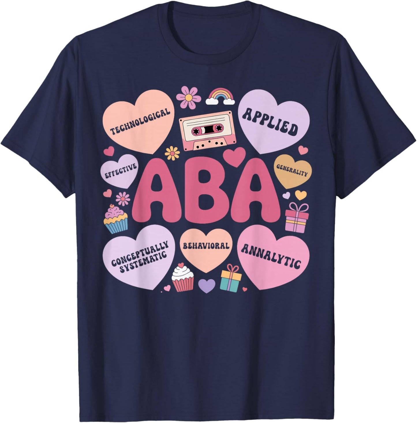 Behavioral Therapy ABA Therapist Valentine's Day Couple T-Shirt - T-Shirt | Navy