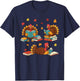Turkey Reading Books Fall Book Lovers Thanksgiving Teacher T-Shirt - T-Shirt | Navy