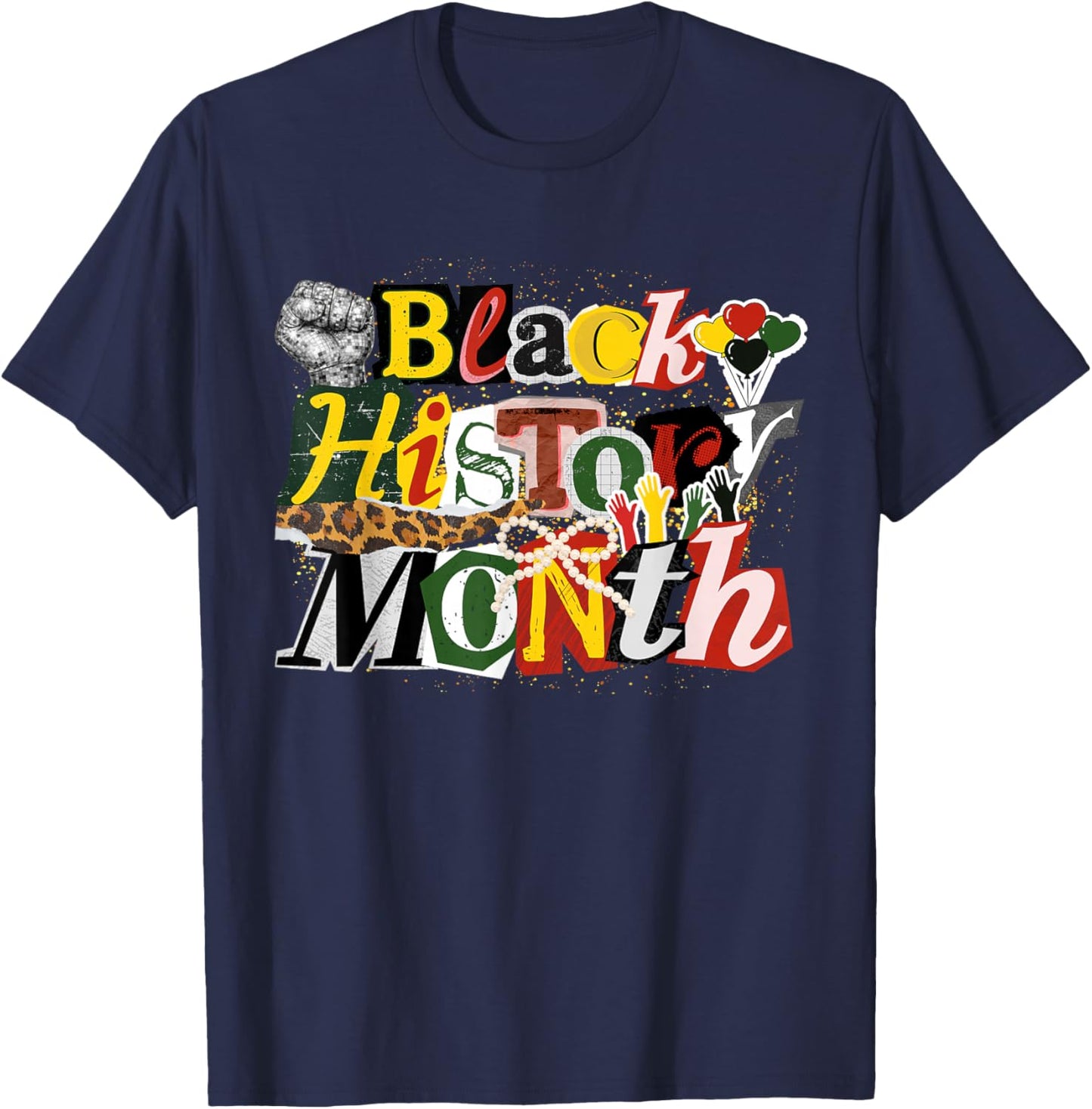 Black History Month African American Men Women Kids T-Shirt - T-Shirt | Navy