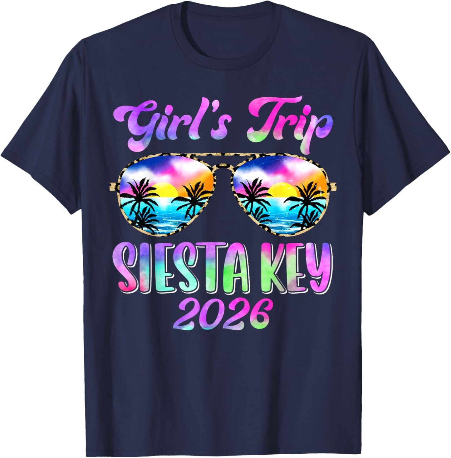 Girl’s Trip Siesta Key 2026 Summer Beach Weekend Vacation T-Shirt - T-Shirt | Navy