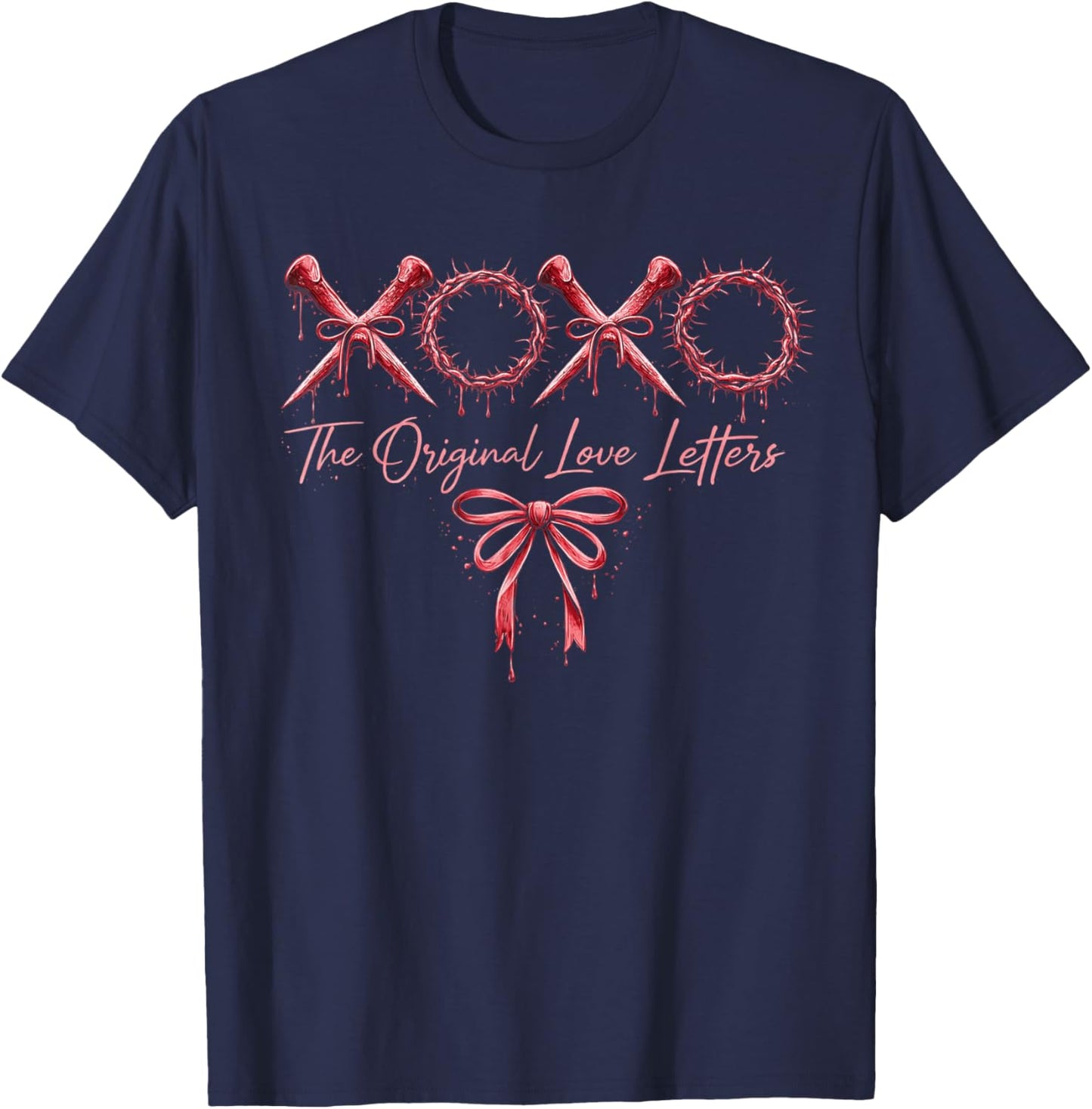XOXO The Original Love Letters Christian Valentine’s Day T-Shirt - T-Shirt | Navy