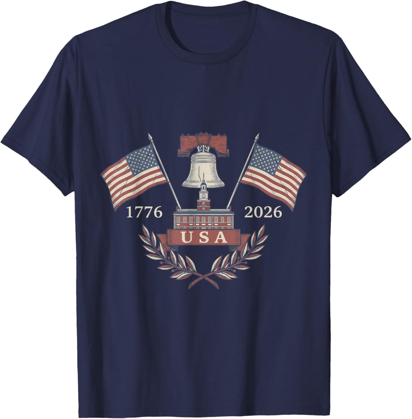 America’s 250th Birthday: 1776-2026 Liberty Bell T-Shirt - T-Shirt | Navy