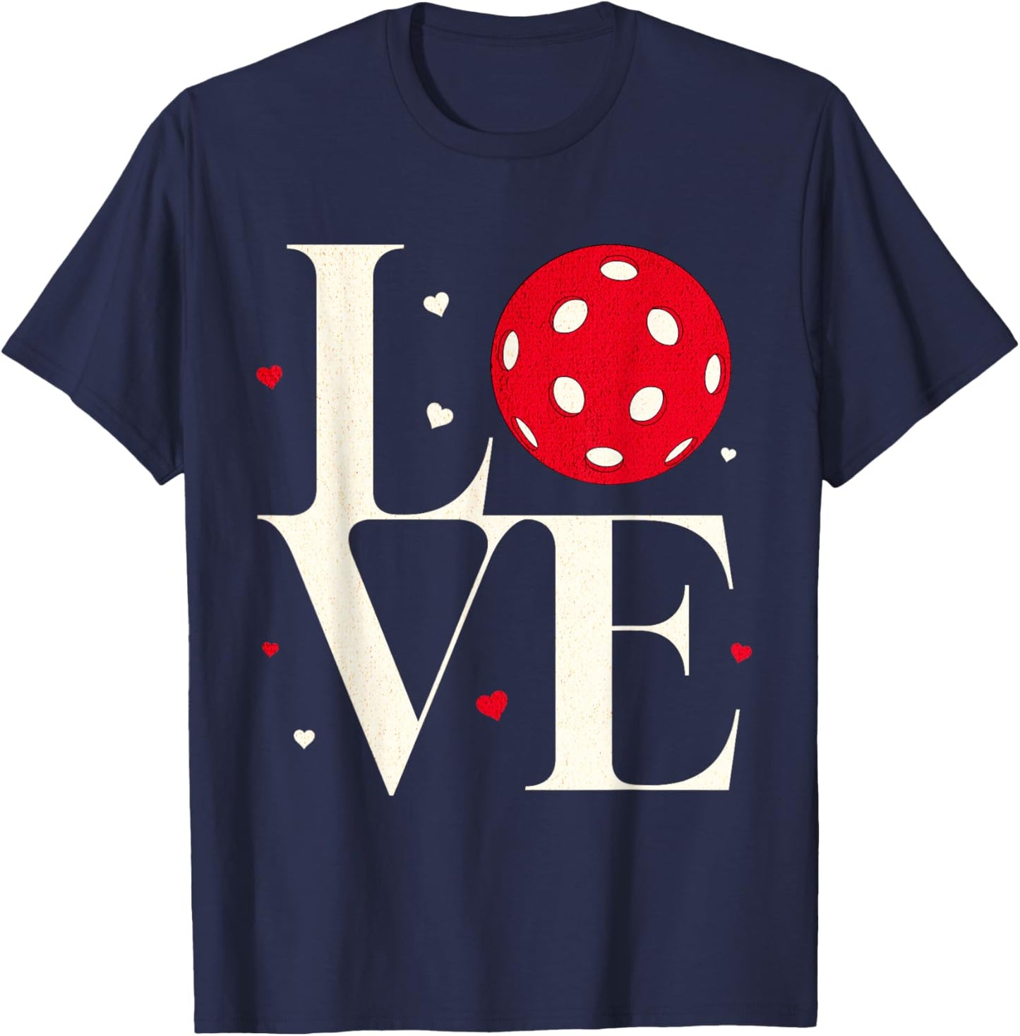 Love Pickleball Valentines Day Cute Red Heart T-Shirt - T-Shirt | Navy
