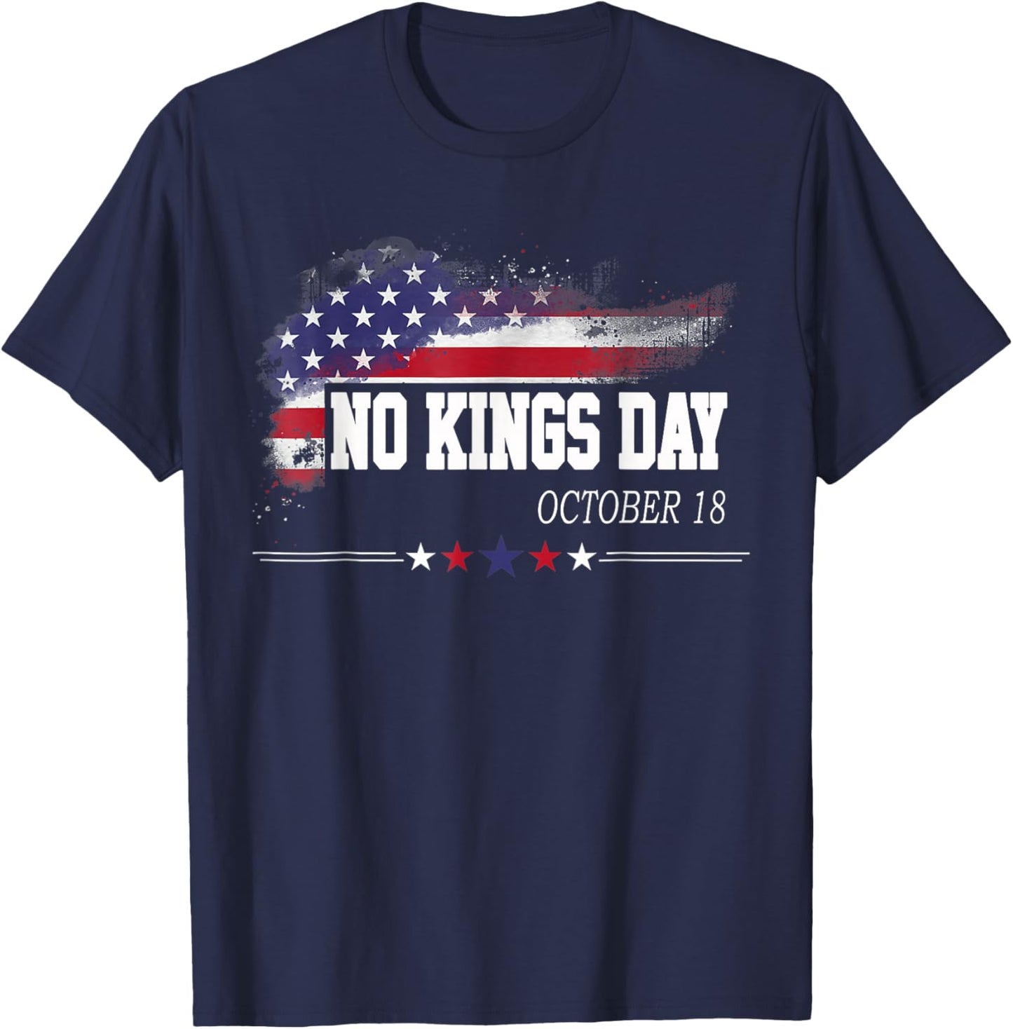 No Kings Day Patriotic No Kings Men Women Kids T-Shirt - T-Shirt | Navy