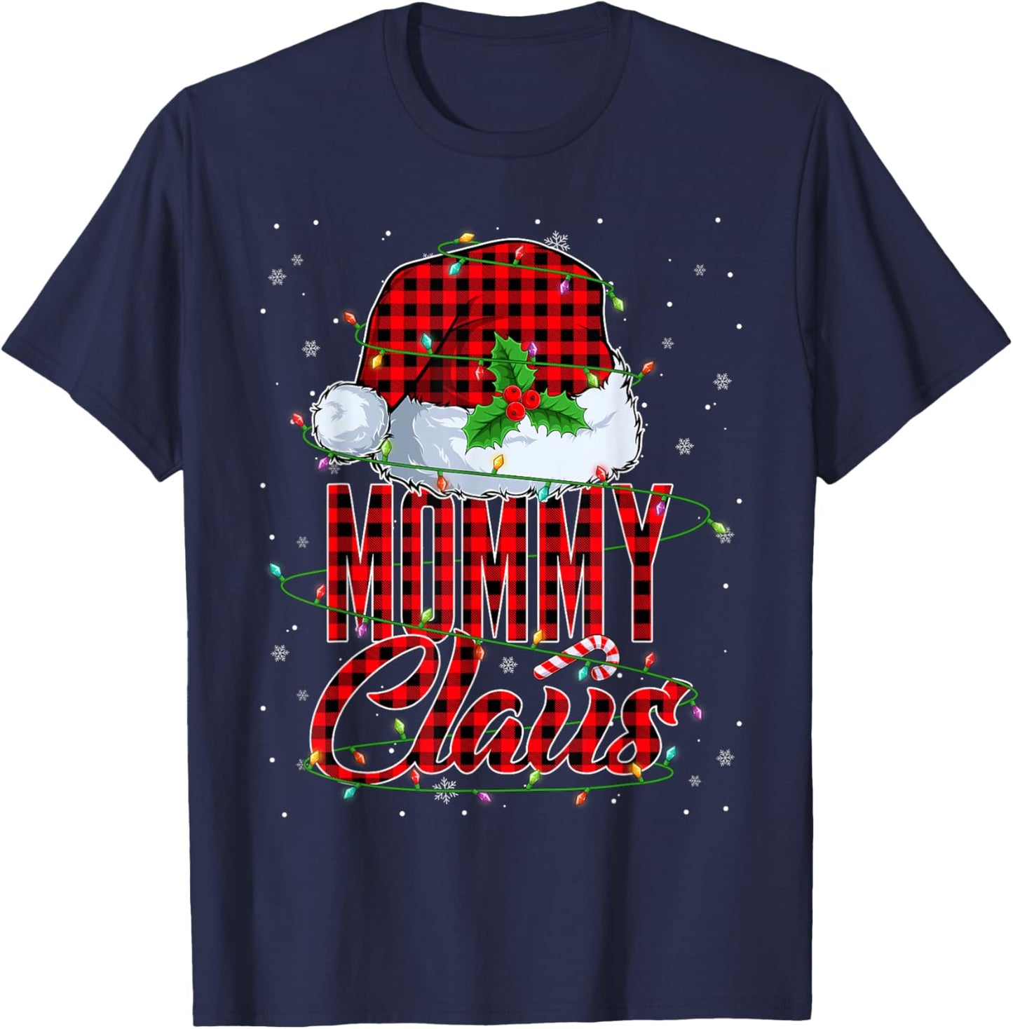 Mommy Claus Merry Christmas Family Matching Xmas T-Shirt - T-Shirt | Navy