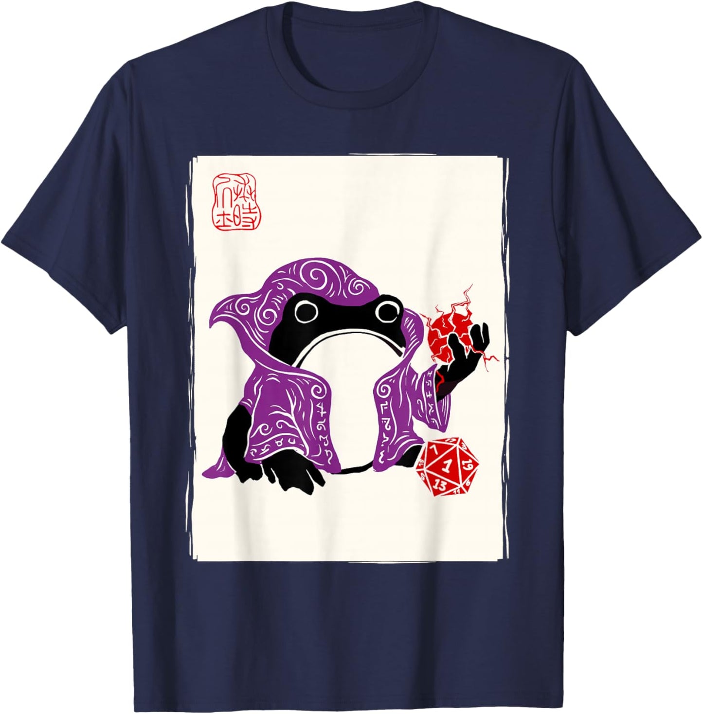 Grumpy Japanese Frog Sorcerer Funny Board Games T-Shirt - T-Shirt | Navy