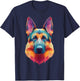 German Shepherd Dog Graphic T-Shirt - T-Shirt | Navy