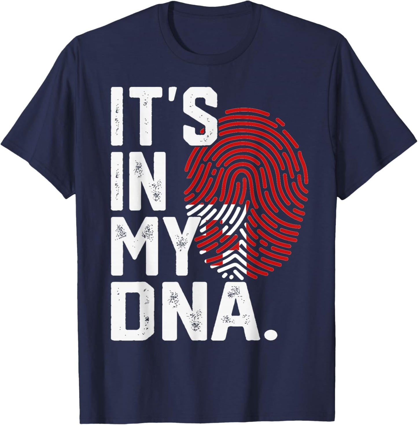 Tonga Roots Flag Fingerprint Graphic Patriotic T-Shirt - T-Shirt | Navy