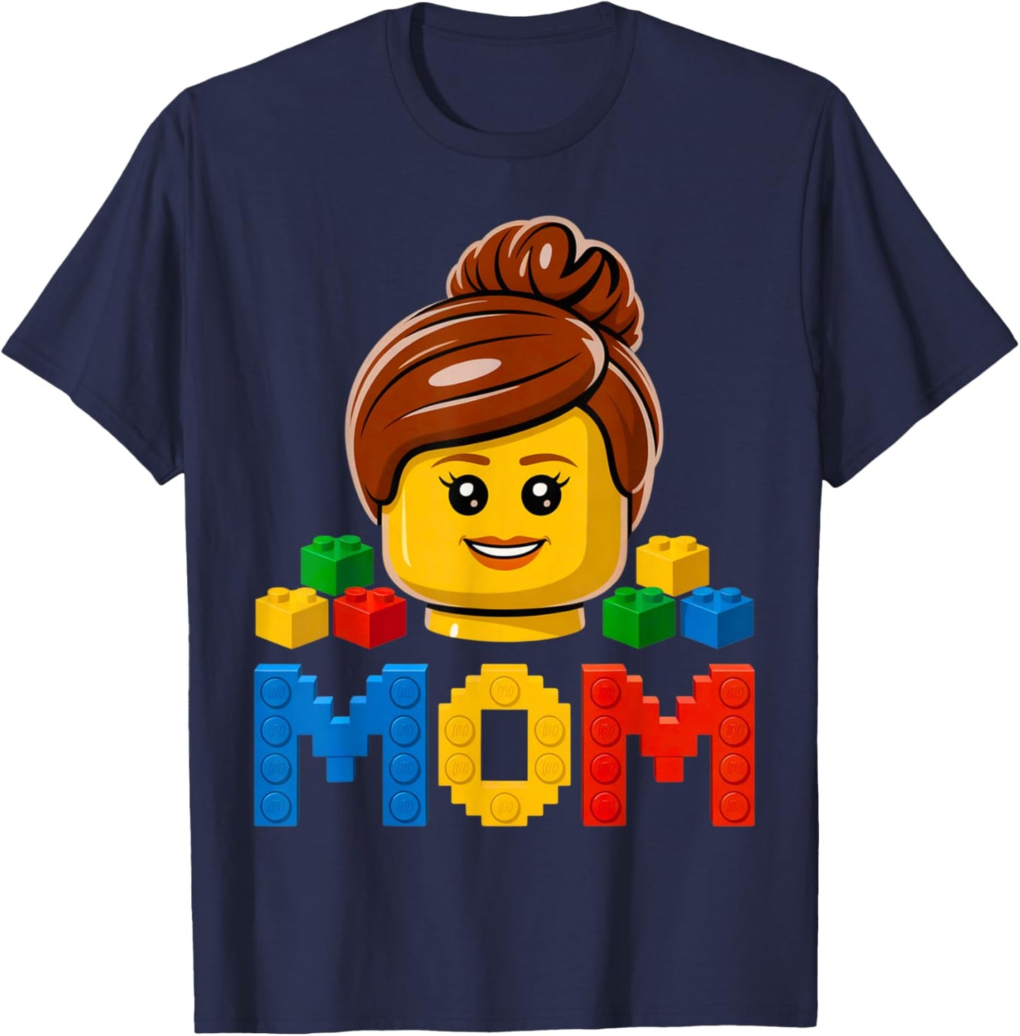 Family Mom Master Builder Building Bricks Blocks Mothers Day T-Shirt - T-Shirt | Navy