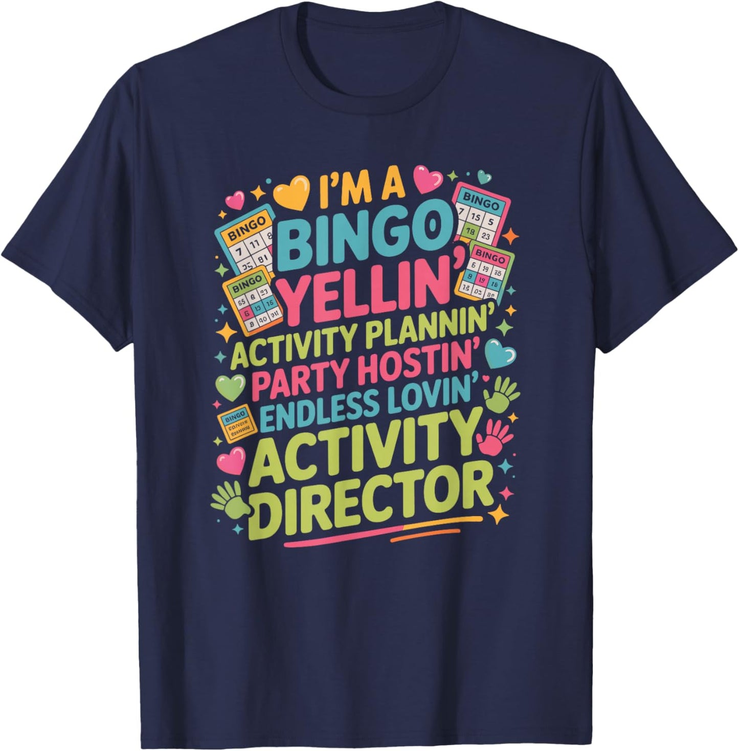 Activity Director Bingo Party Planning Squad Professional T-Shirt - T-Shirt | Navy