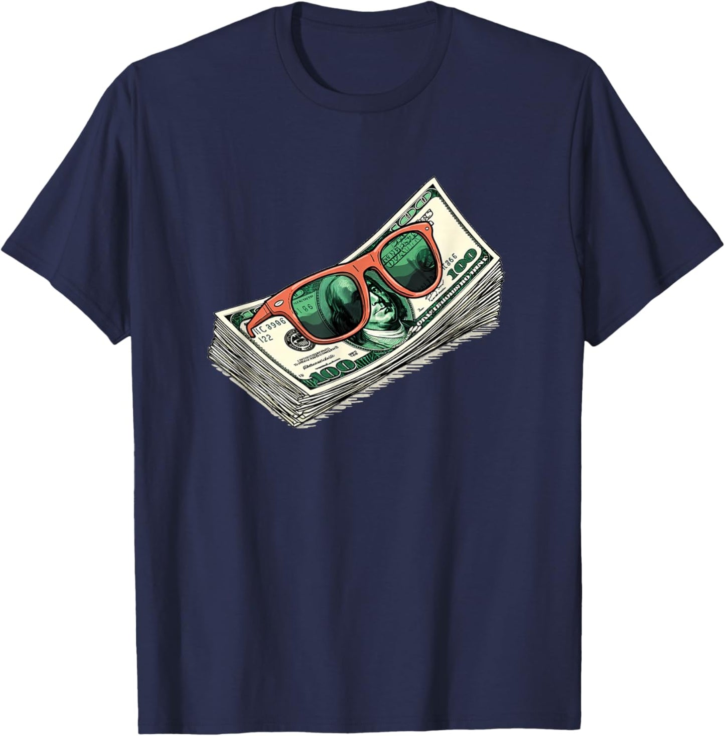 Dollar Bill and Sunglasses T-Shirt - T-Shirt | Navy