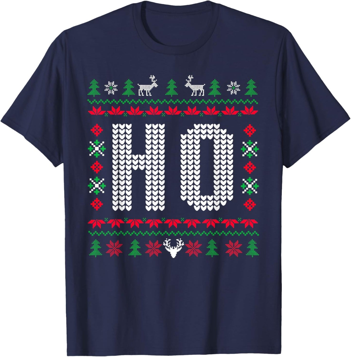 Where's My Ho at? Ho Merry Christmas Holiday Couples Ugly T-Shirt - T-Shirt | Navy