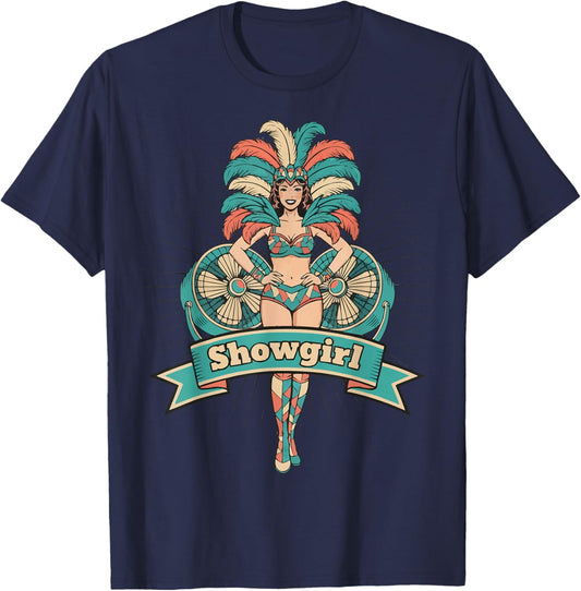 Showgirl Carnival Costume Extravaganza Art T-Shirt - T-Shirt | Navy