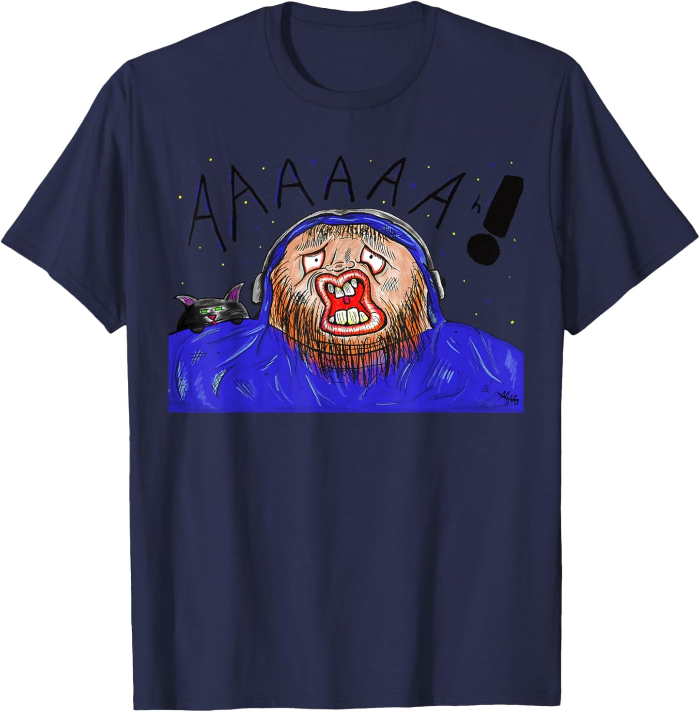 Gamer with and Kitty T-Shirt - T-Shirt | Navy