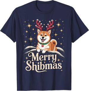 Merry Shibmas – Funny Shiba Inu Christmas T-Shirt - T-Shirt | Navy