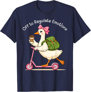 Funny Goose Off to Regulate Emotions Mental Health Counselor T-Shirt - T-Shirt | Navy
