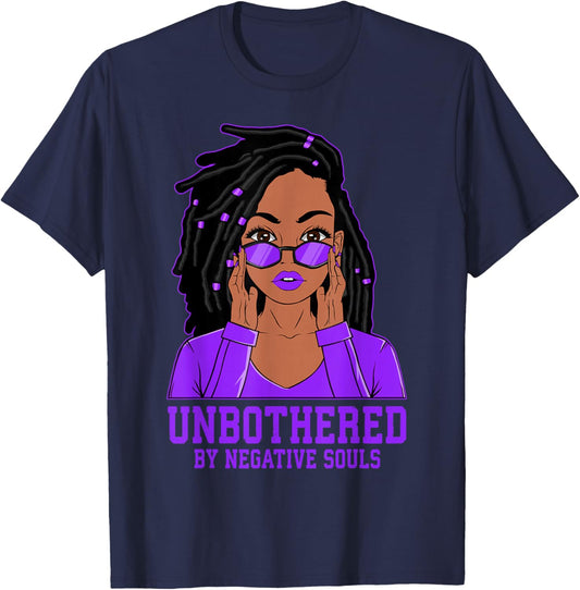 Unbothered Dreadlocks Loc'd Hair Black Woman Girl T-Shirt - T-Shirt | Navy