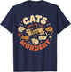Cats Make Me Feel Less Murdery Sarcastic Funny Cat Graphic T-Shirt - T-Shirt | Navy