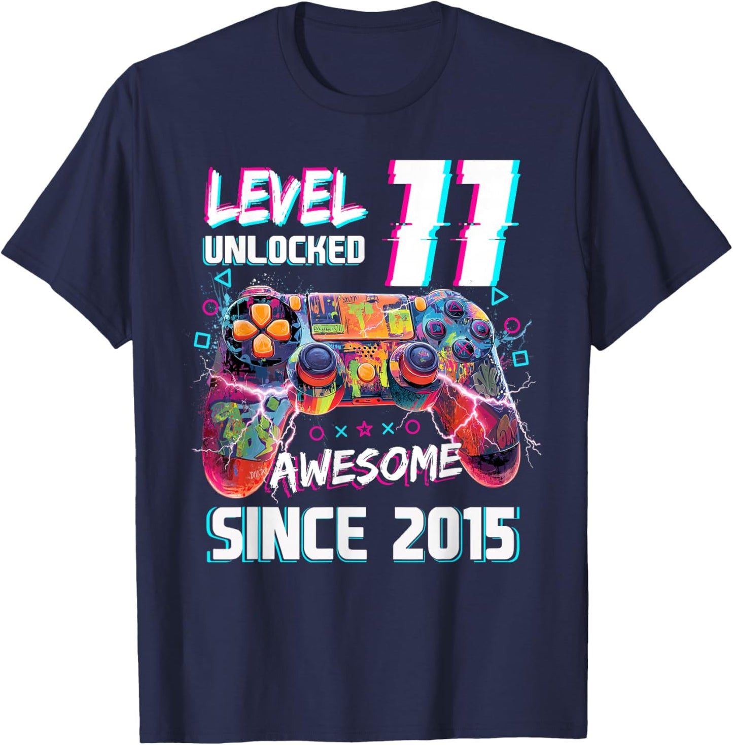 Level 11 Unlocked Video Gamer 11th Birthday Video Gamer Boys T-Shirt - T-Shirt | Navy