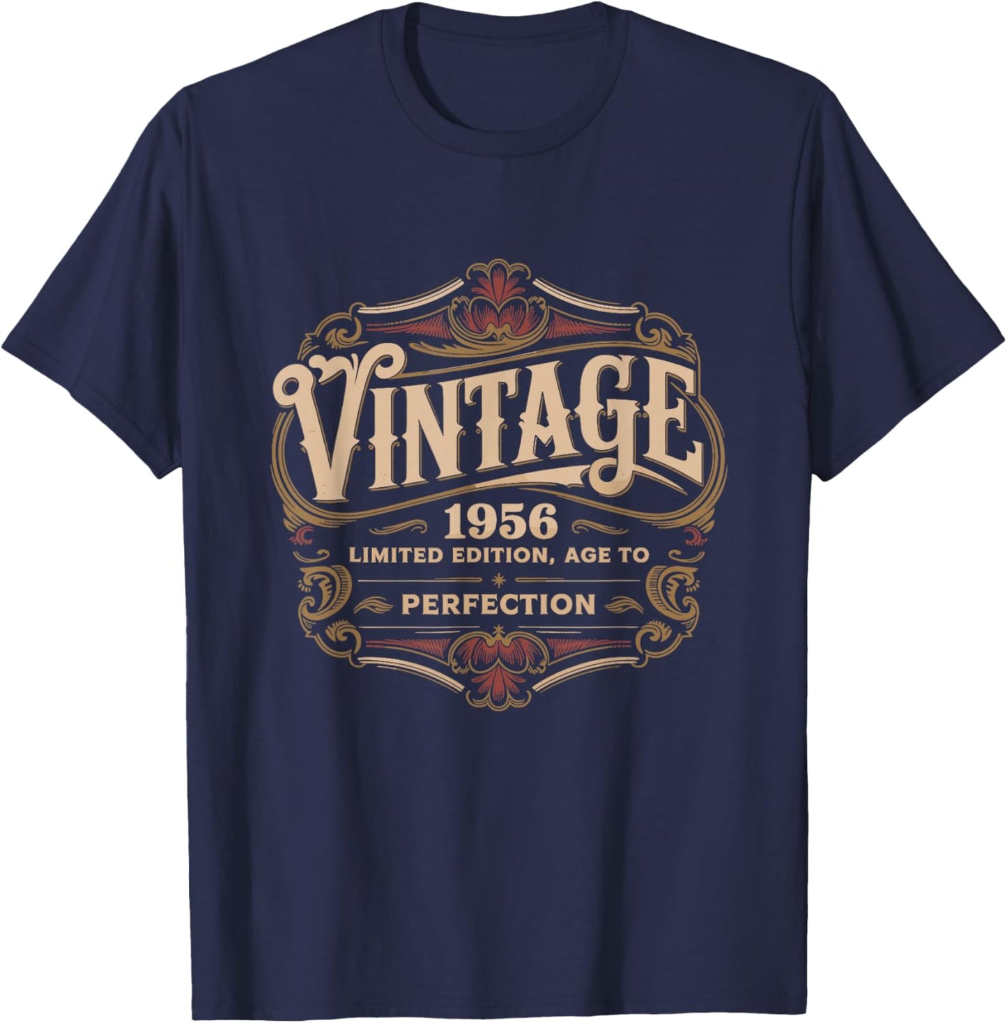 70th Birthday 2026, Funny Vintage Age, Born 1956 T-Shirt - T-Shirt | Navy