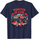 Monster of Love Boys Girls Valentines Day Monster Truck T-Shirt - T-Shirt | Navy