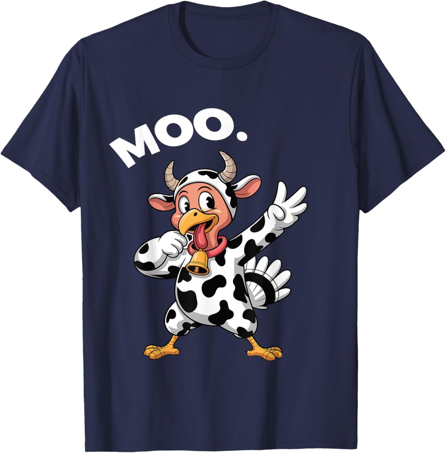 Funny Thanksgiving Shirts Dabbing Turkey moo T-Shirt - T-Shirt | Navy
