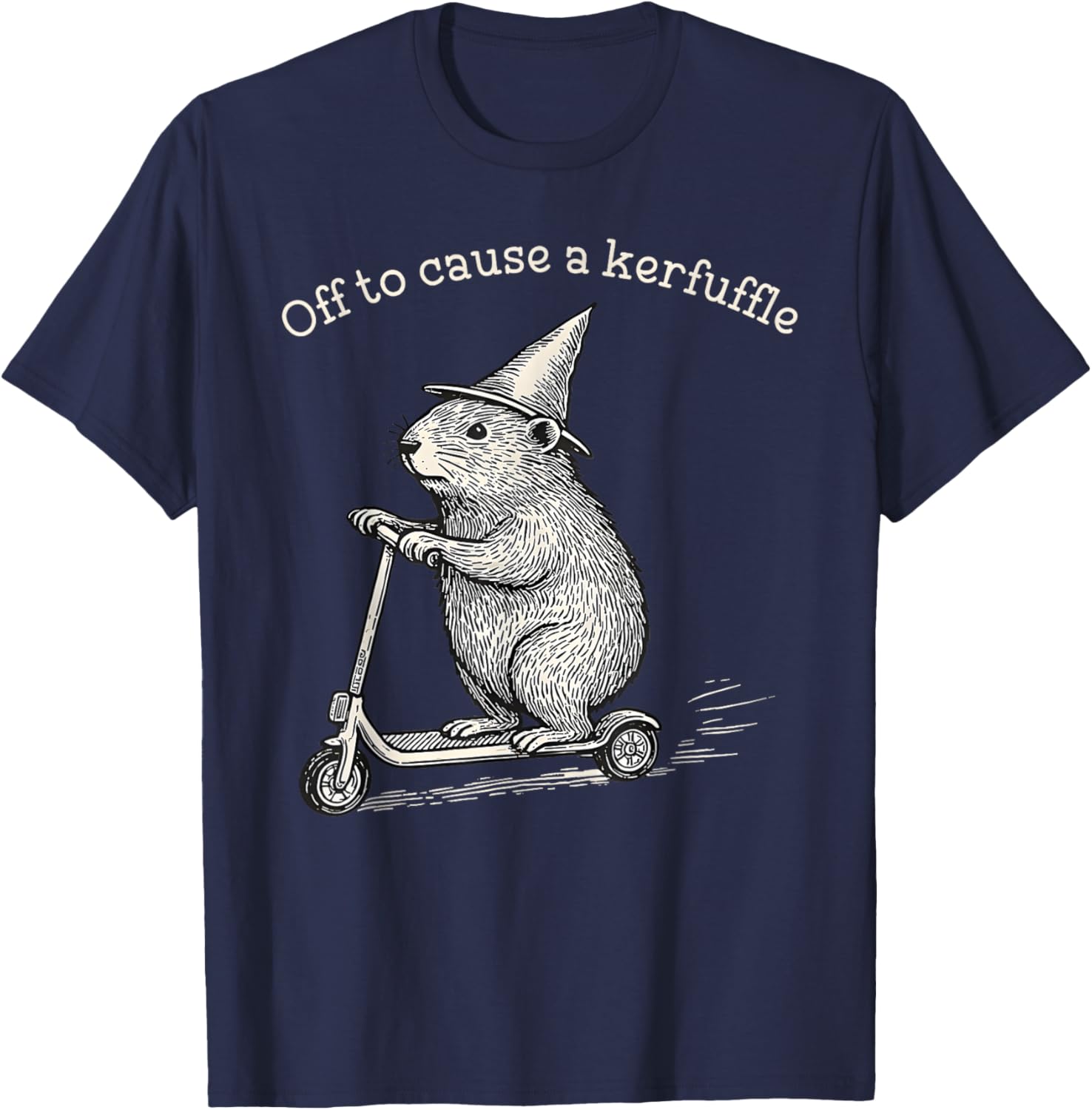 Funny Off to Cause A Kerfuffle Meme Capybara T-Shirt - T-Shirt | Navy