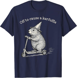Funny Off to Cause A Kerfuffle Meme Capybara T-Shirt - T-Shirt | Navy