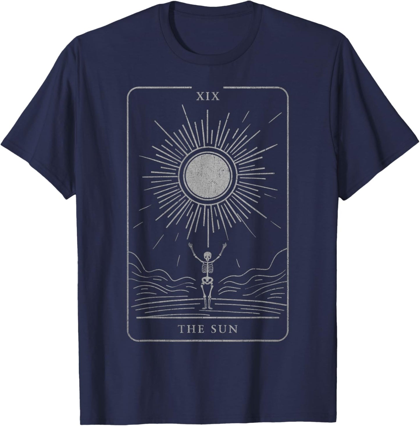Spiritual Mystical Goth Esoteric Y2K Streetwear Tarot Card T-Shirt - T-Shirt | Navy