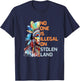 No One is Illegal On Stolen Land Watercolor Native Americans T-Shirt - T-Shirt | Navy