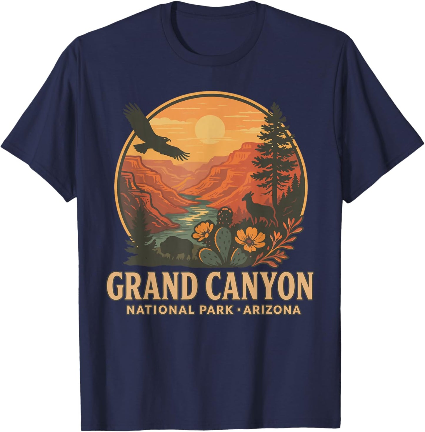 Grand Canyon National Park Hiking Souvenir Adventure Outdoor T-Shirt - T-Shirt | Navy