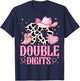 Kids 10th Birthday Girl Western Cowgirl Boots Double Digits T-Shirt - T-Shirt | Navy