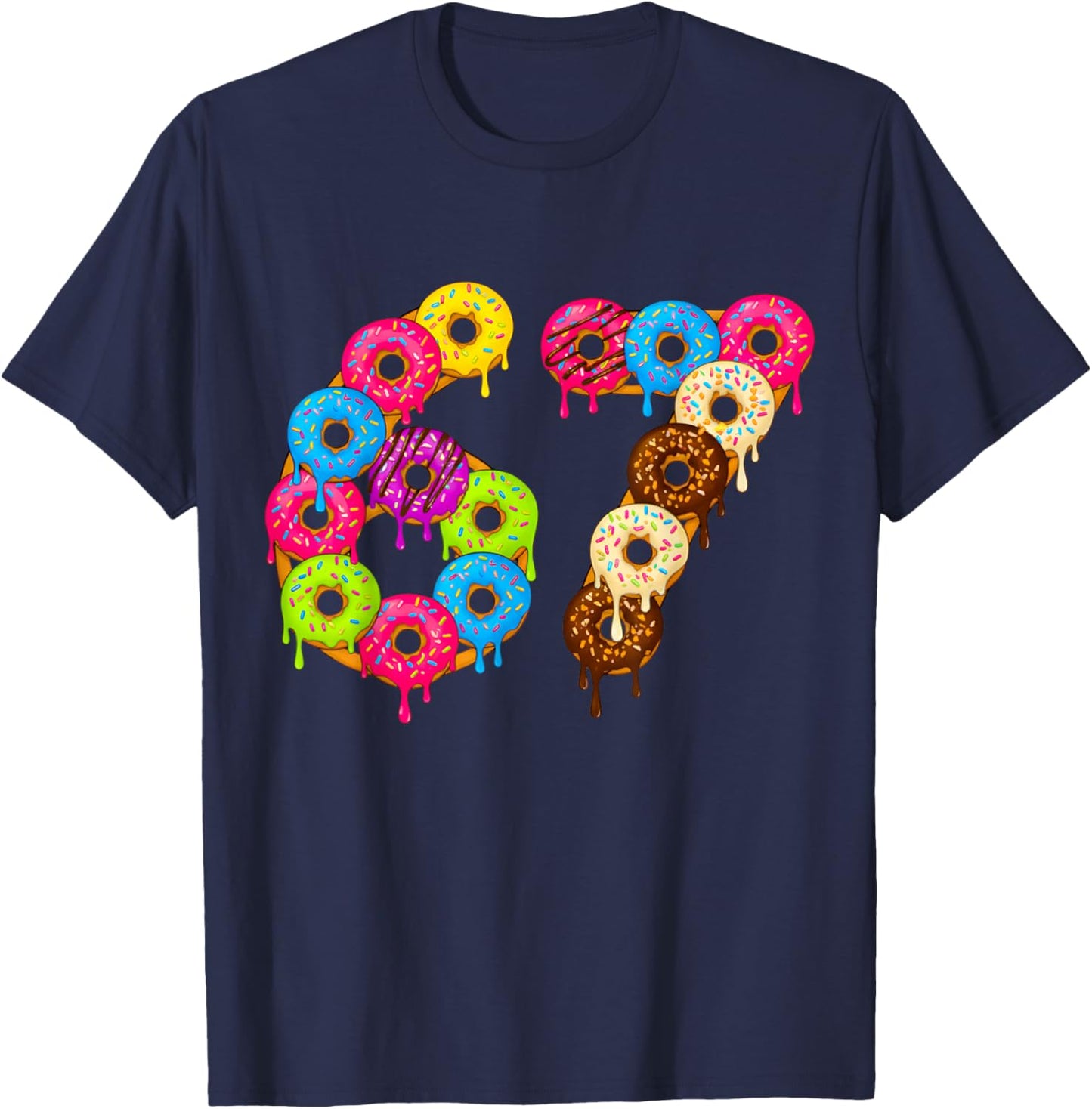 6 7 Meme Matching Love Donuts 67 Pajamas Kids Six Seven Boys T-Shirt - T-Shirt | Navy