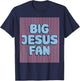 Big Jesus Fan Retro Stripes Christian Humor T-Shirt - T-Shirt | Navy