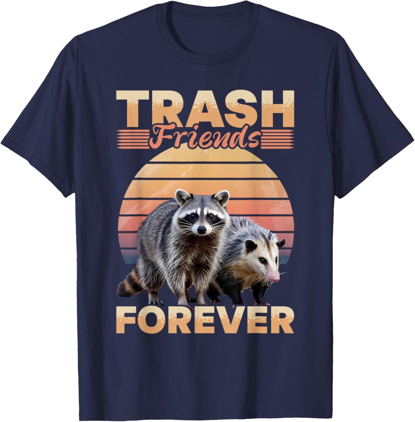Funny Opossum and Raccoon T-Shirt - T-Shirt | Navy