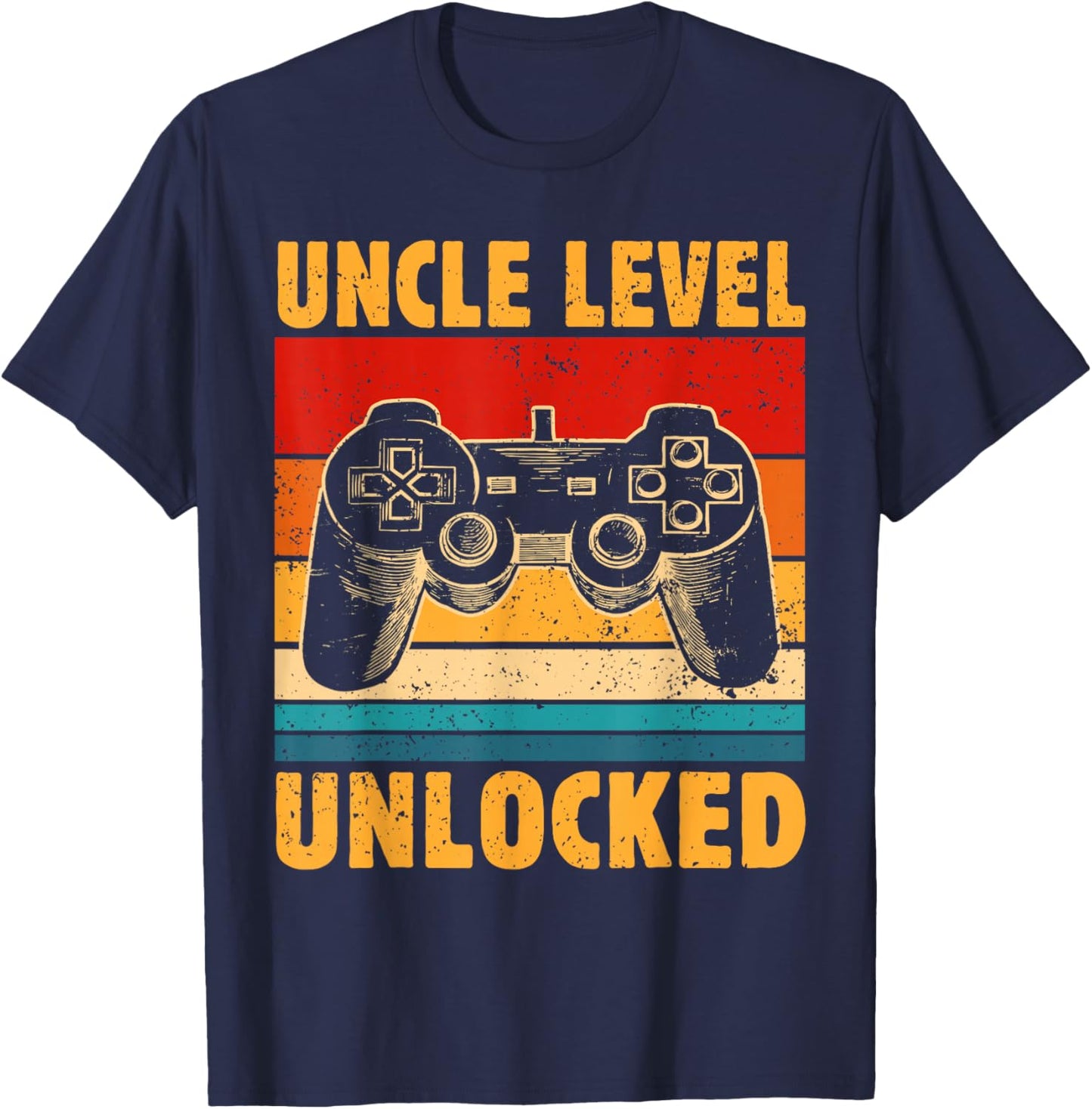 Video Gamer New Uncle Level Unlocked Pregnancy Announcement T-Shirt - T-Shirt | Navy