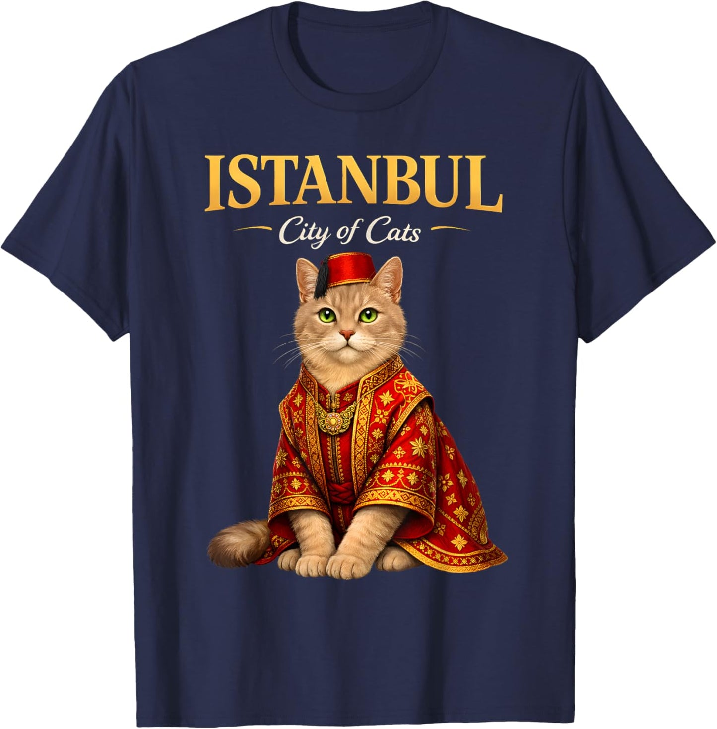 Istanbul City of Cats Traditional Turkish Culture Ottoman T-Shirt - T-Shirt | Navy