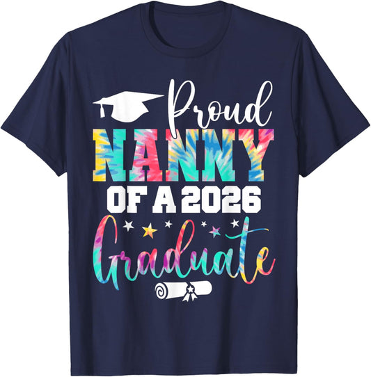 Nanny Senior 2026 Proud Nanny of A Class of 2026 Graduate T-Shirt - T-Shirt | Navy