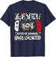 Level 101 Days School Unlocked 100 Days Game Controller T-Shirt - T-Shirt | Navy