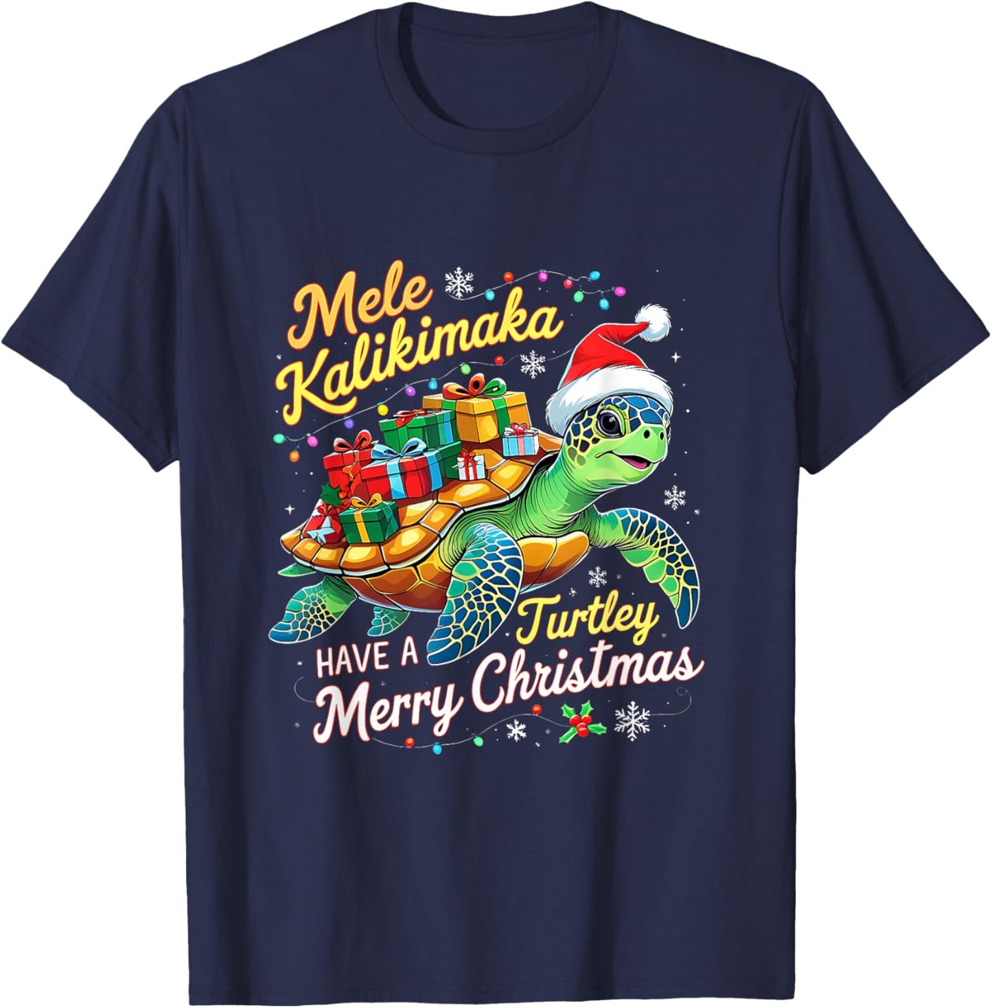 Mele Kalikimaka Turtley Have A Merry Christmas T-Shirt - T-Shirt | Navy