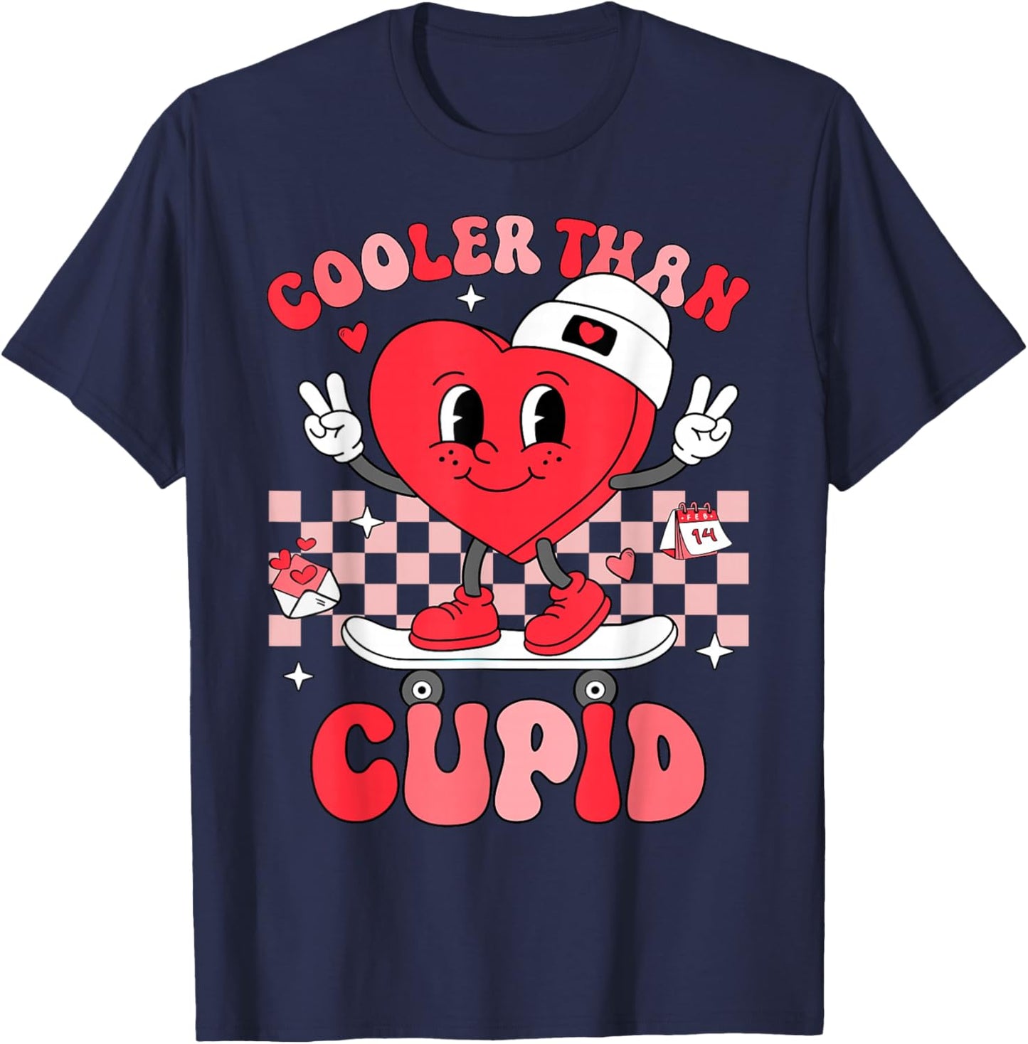 Cooler Than Cupid Valentines Day for Teens Kids Boys Girls T-Shirt - T-Shirt | Navy