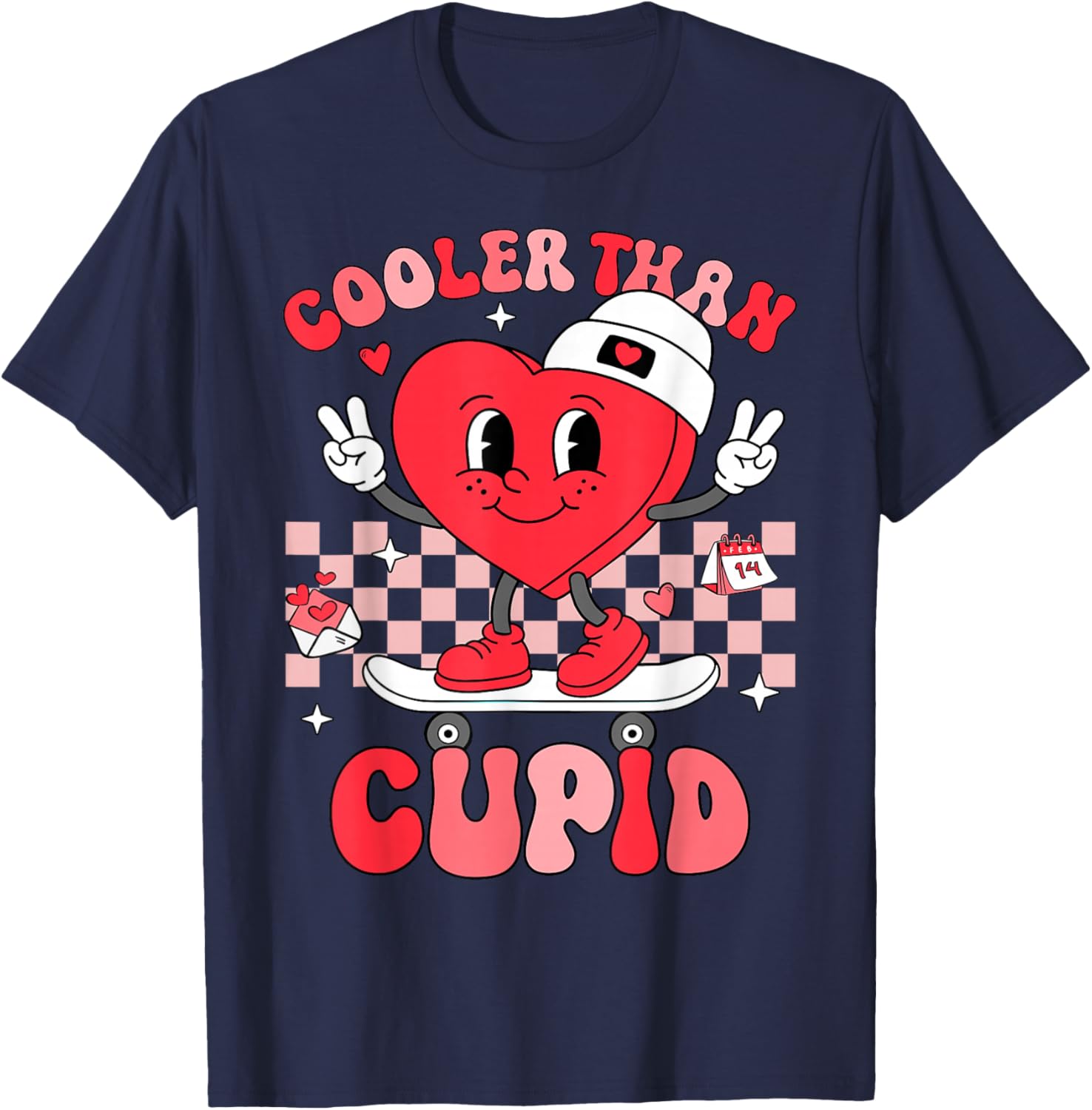 Cooler Than Cupid Valentines Day for Teens Kids Boys Girls T-Shirt - T-Shirt | Navy