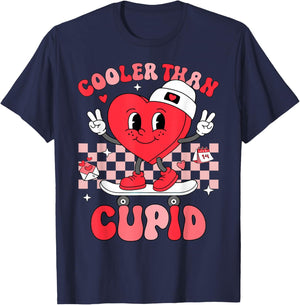Cooler Than Cupid Valentines Day for Teens Kids Boys Girls T-Shirt - T-Shirt | Navy